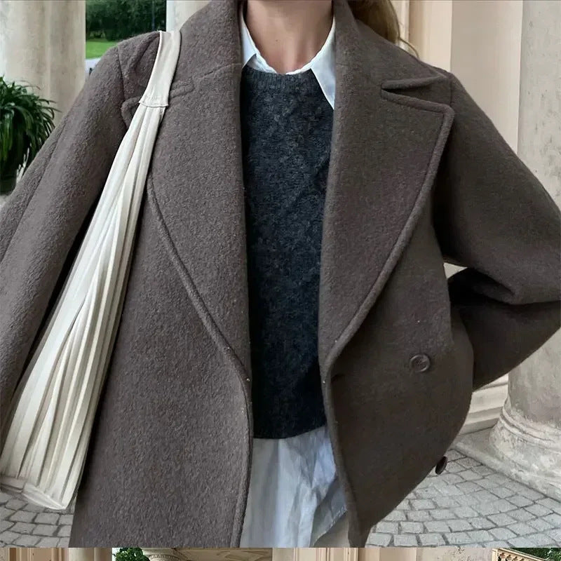 Donna - Cappotto oversize in lana - Stile accogliente