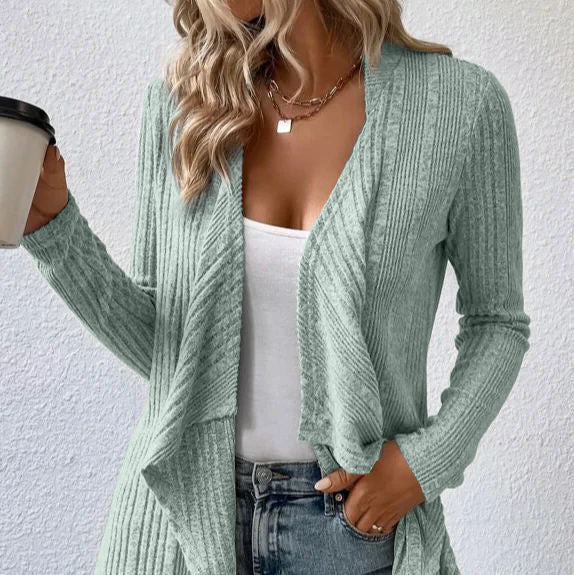 Donna - Cardigan casual e accogliente - Orlo asimmetrico