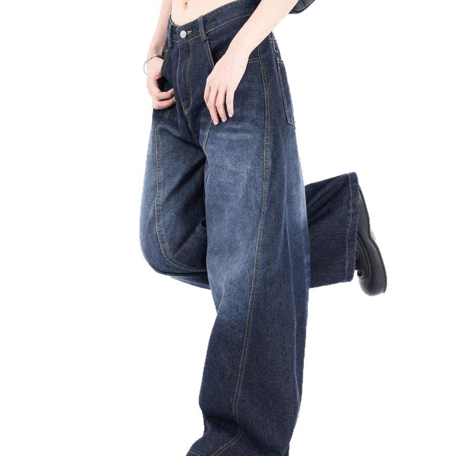 Donna - Pantaloni in denim a gamba larga - A vita alta