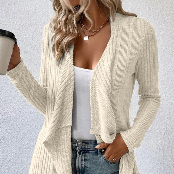 Donna - Cardigan casual e accogliente - Orlo asimmetrico