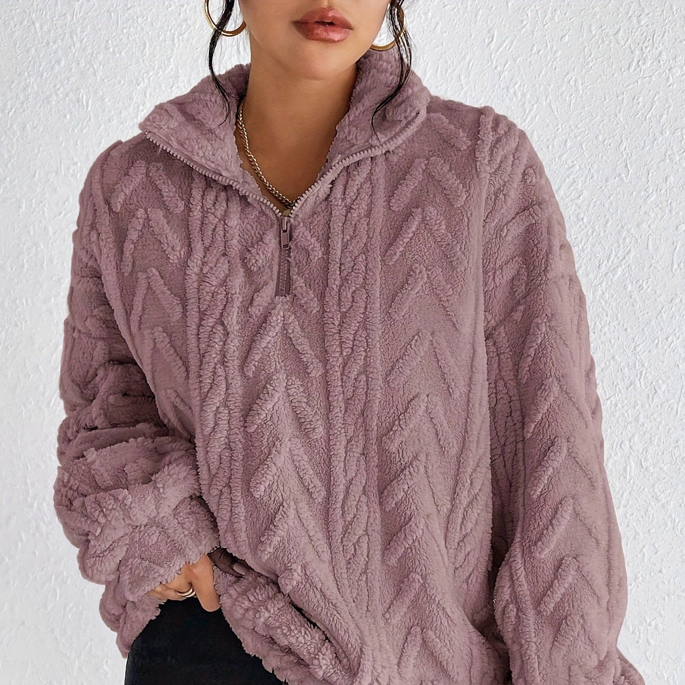 Donna - Maglia in pile con collo alto