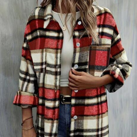 Donna - Giacca con camicia a quadri - Stile casual