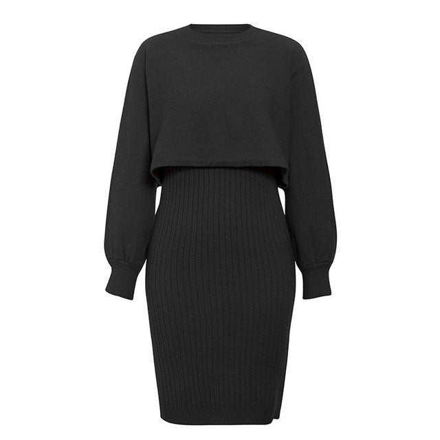 Donna - Vestito midi e top con maglione - Set in maglia