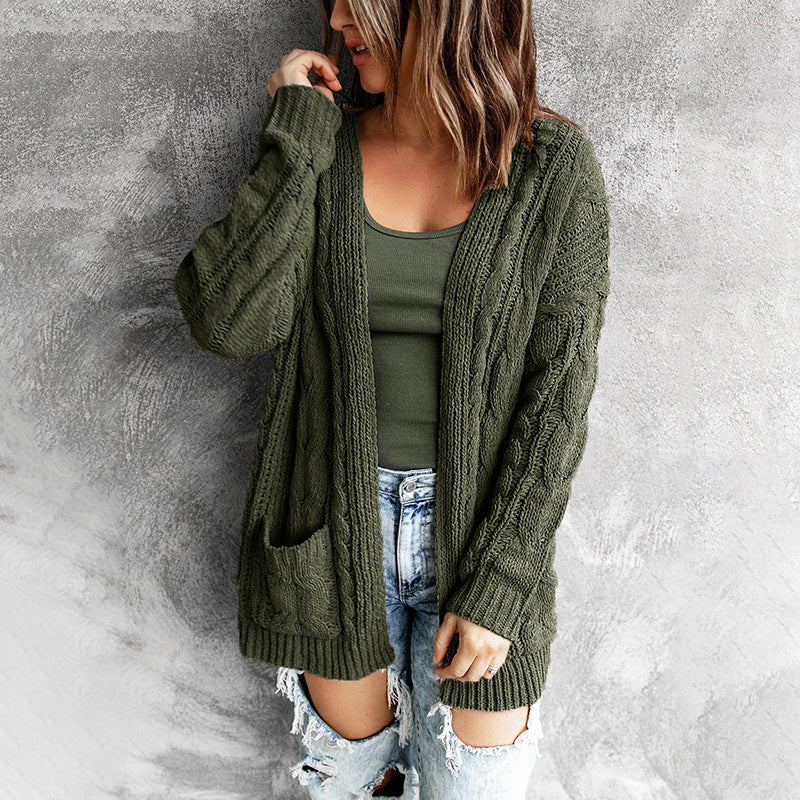 Donna - Cardigan in maglia a cavi - Stile casual
