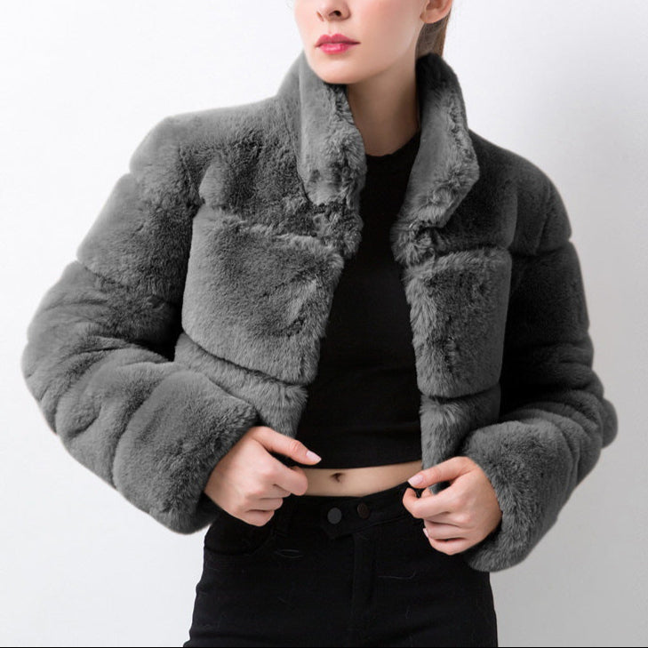 Donna - Giacca corta alla moda - Pelliccia sintetica
