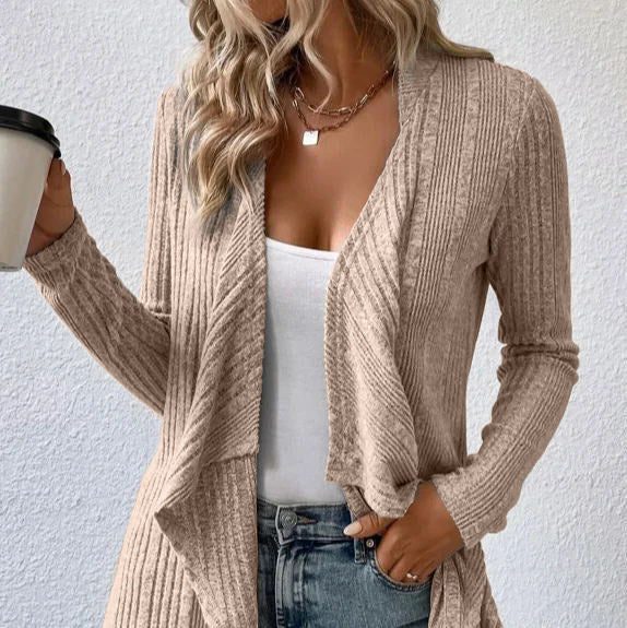 Donna - Cardigan casual e accogliente - Orlo asimmetrico