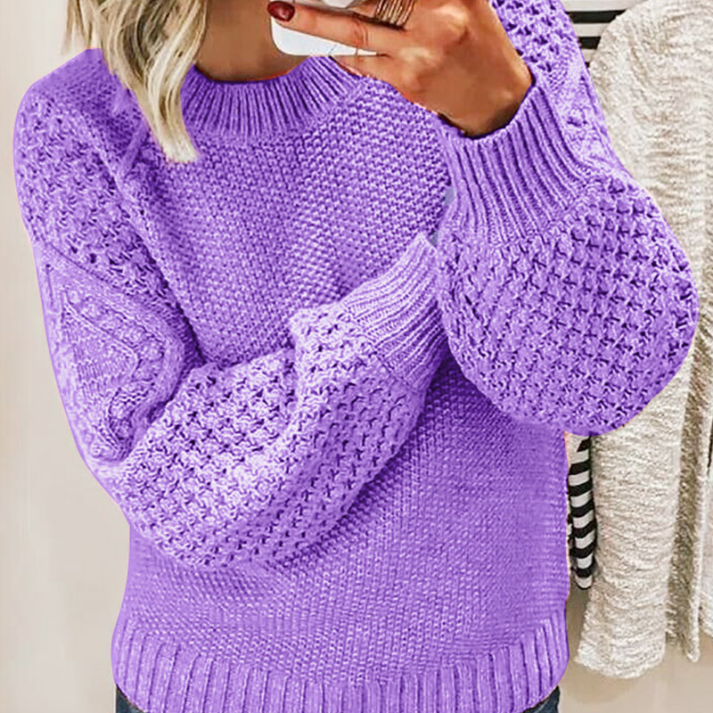 Donna - Maglione lavorato a maglia - manica lunga - vestibilità comoda