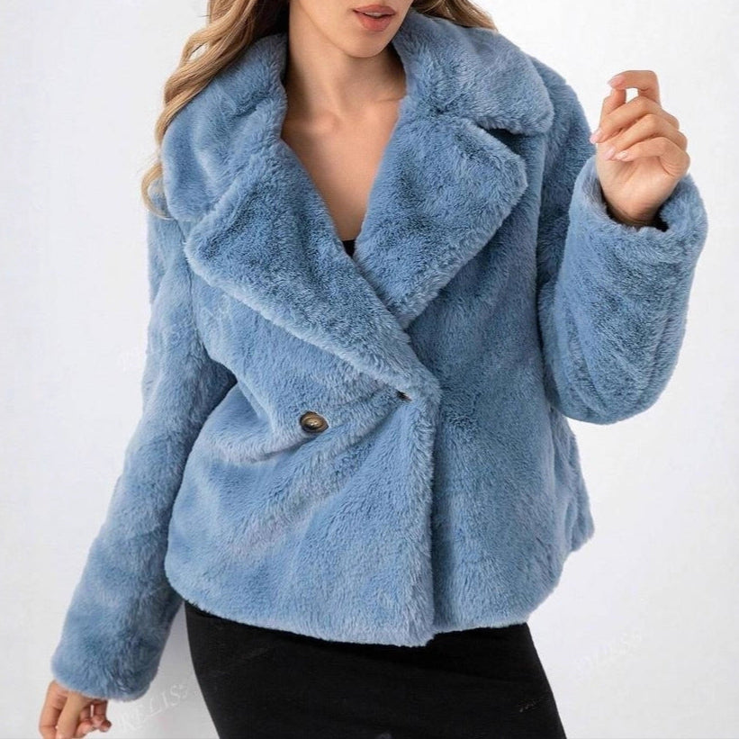 Donna - Giacca Teddy alla moda - Morbido strato di moda