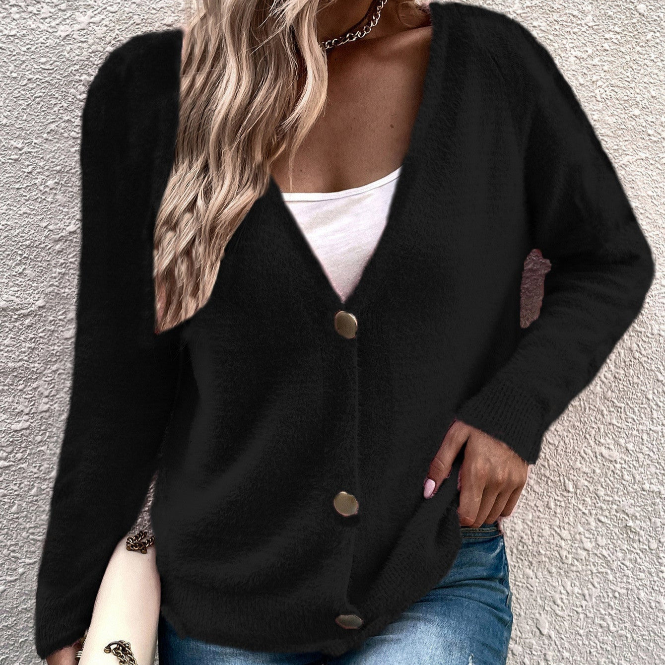Donna - Cardigan in maglia morbida - Stile casual