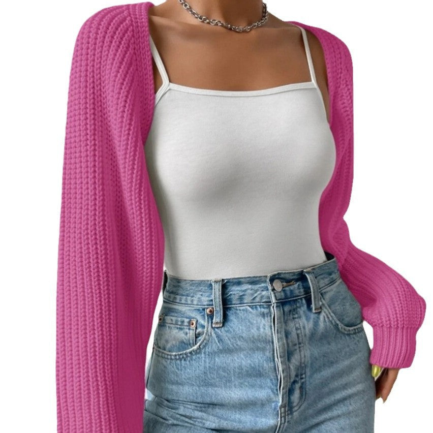 Donna - Cardigan casual a coste - Design a maglia