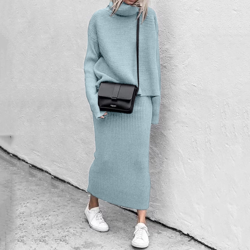 Donna - Set di maglie con collo alto - Stile a coste