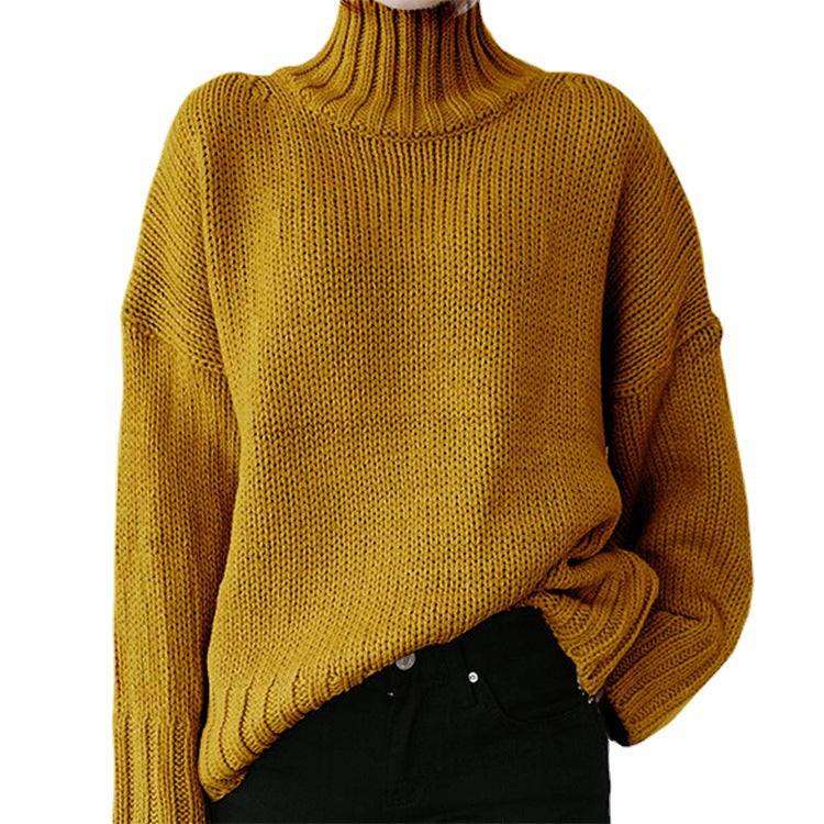 Donna - Maglia a maglia grossa con collo alto