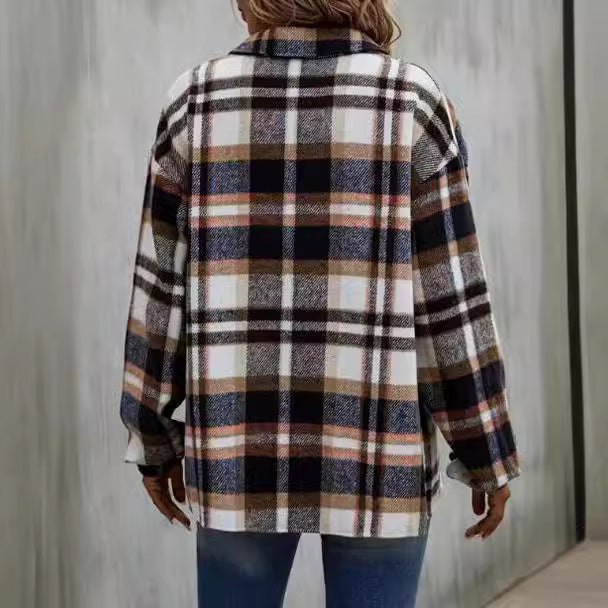 Donna - Giacca con camicia a quadri - Stile casual