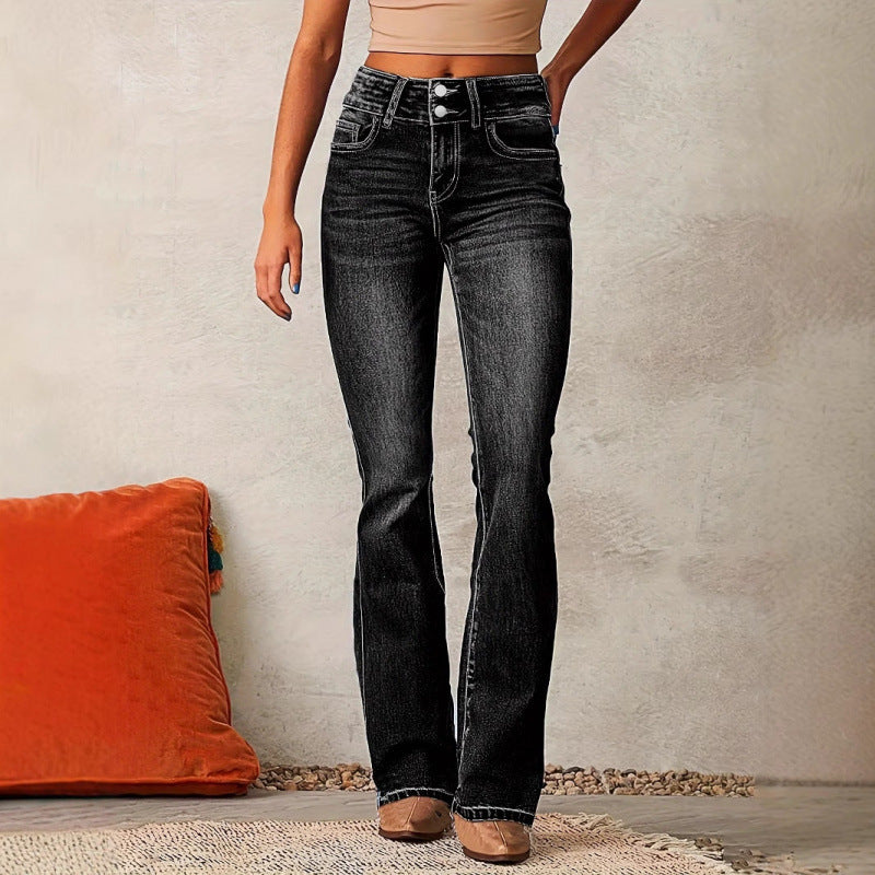 Donna - Jeans svasati in denim - Vita alta