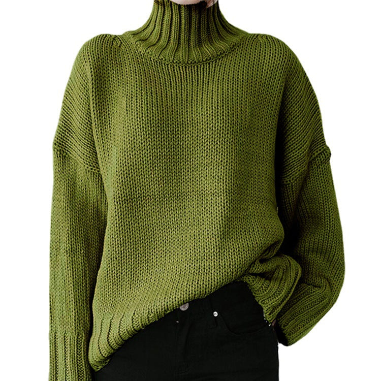 Donna - Maglia a maglia grossa con collo alto