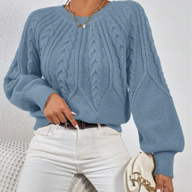 Donna - Maglia con motivo a cavi - Taglio ampio