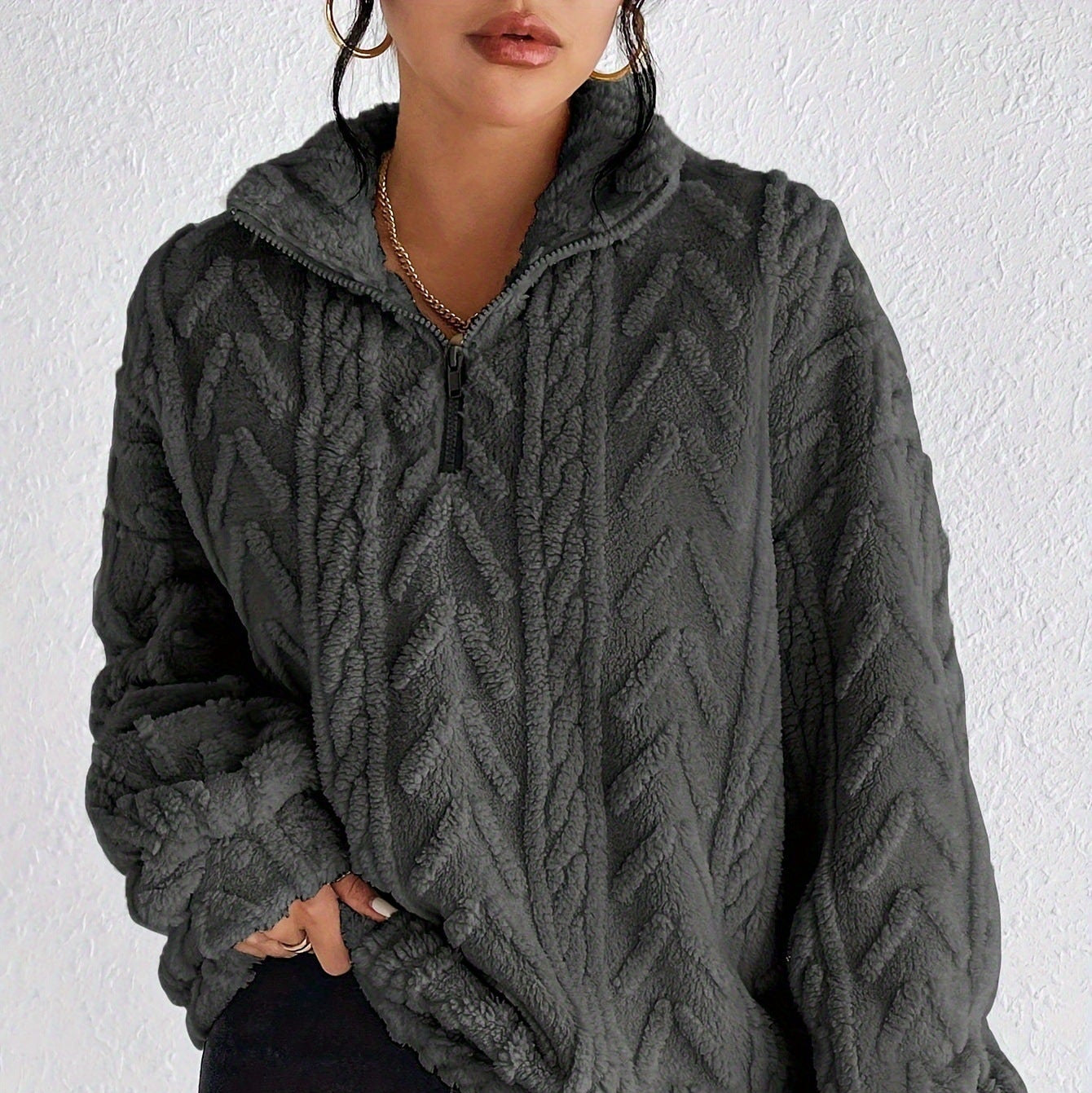 Donna - Maglia in pile con collo alto