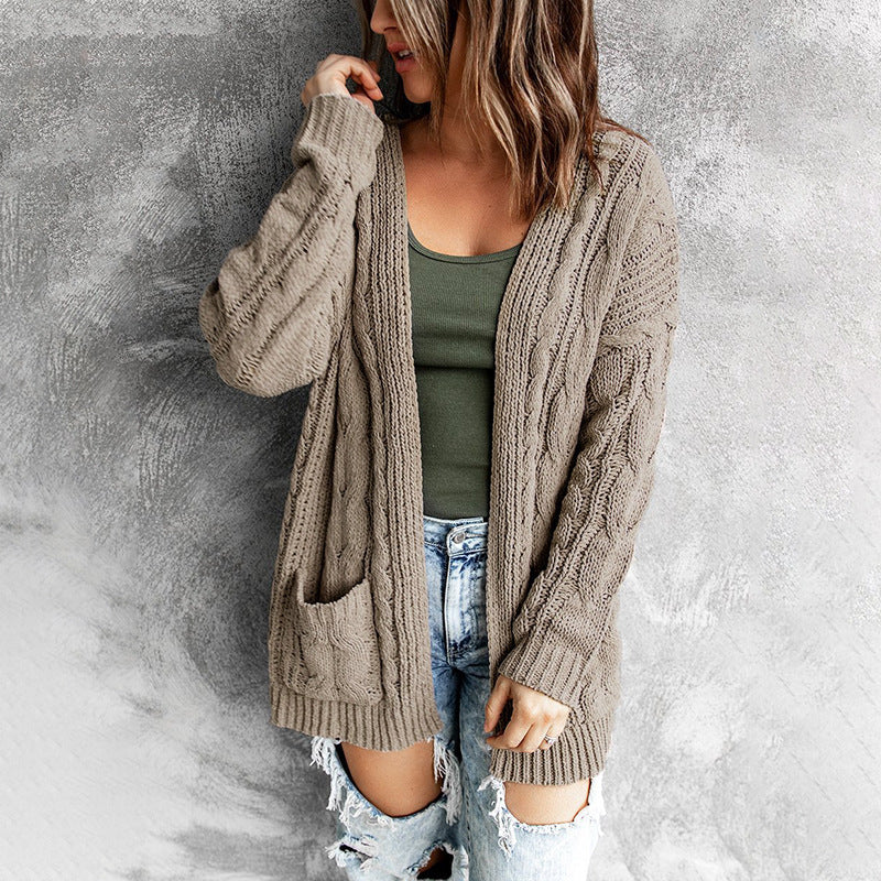 Donna - Cardigan in maglia a cavi - Stile casual