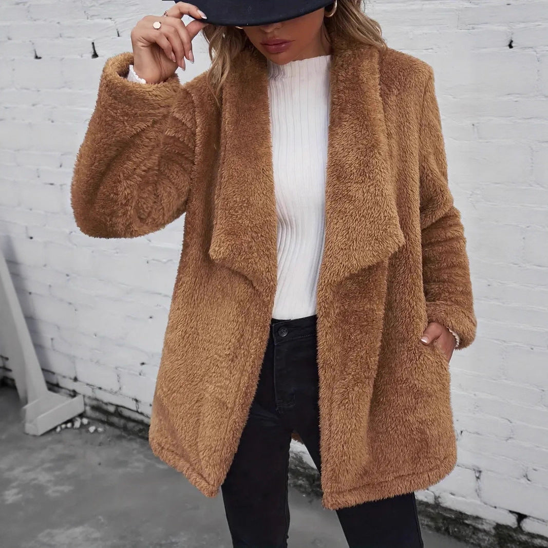 Donna - Morbido cappotto aperto - Morbido cappotto over