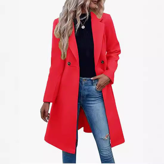 Donna - Cappotto a portafoglio elegante - Abbottonatura doppia