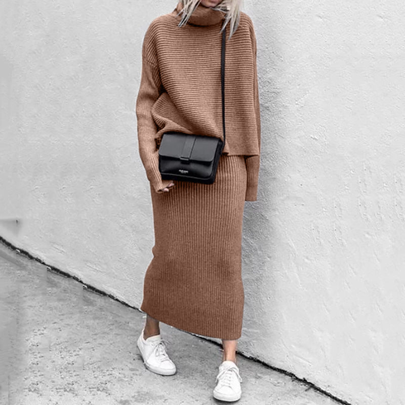 Donna - Set di maglie con collo alto - Stile a coste