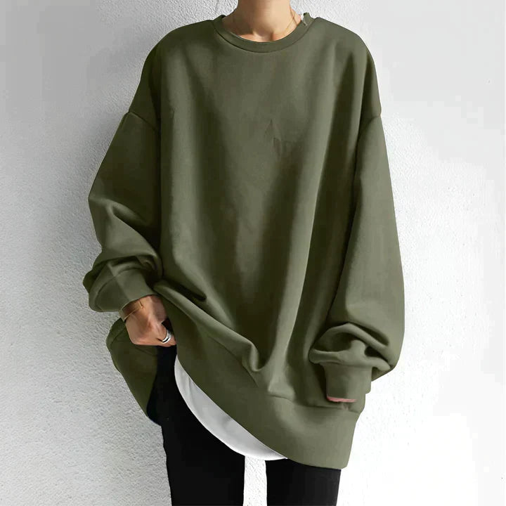 Donna - Felpa girocollo oversize - Vestibilità accogliente