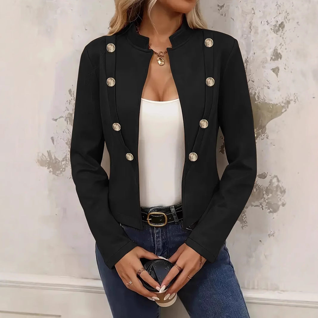 Donna - Giacca blazer corta - Colletto con abbottonatura