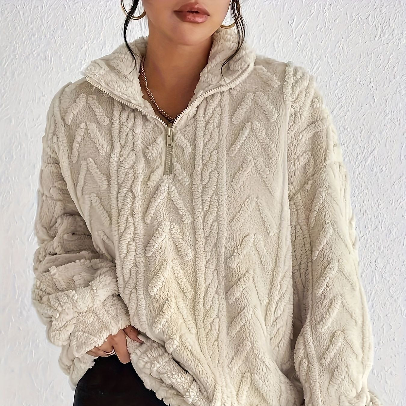 Donna - Maglia in pile con collo alto