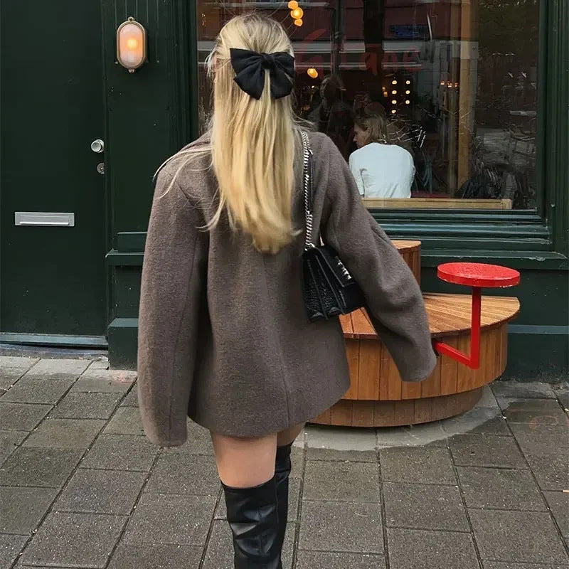 Donna - Cappotto oversize in lana - Stile accogliente