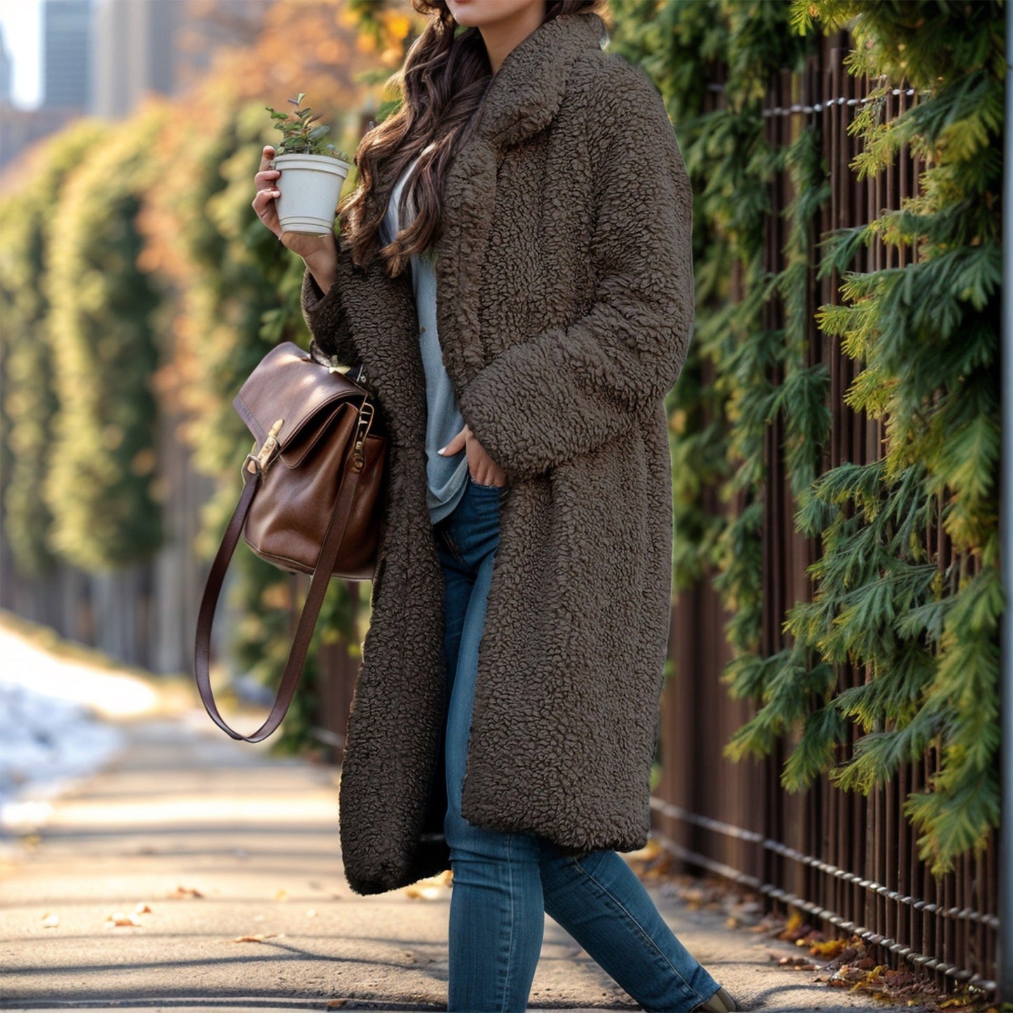 Donna - Cappottino oversize con collo foderato