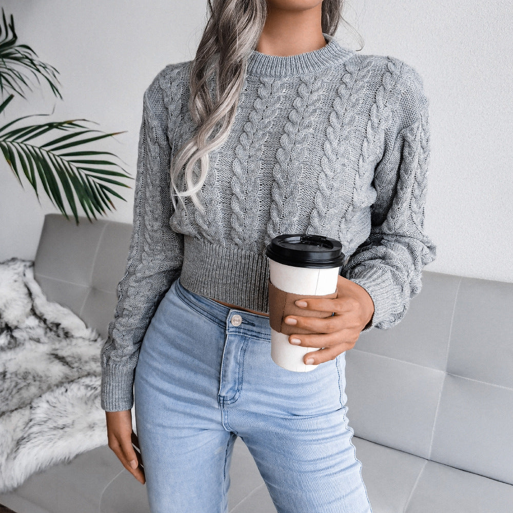 Donna - Moderno maglione in maglia con vita aderente