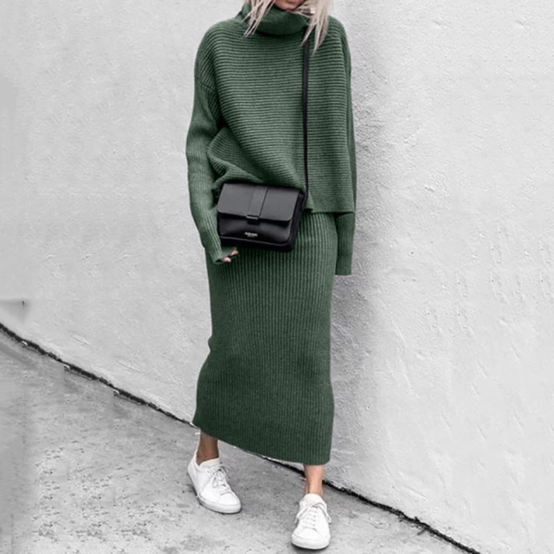 Donna - Set di maglie con collo alto - Stile a coste