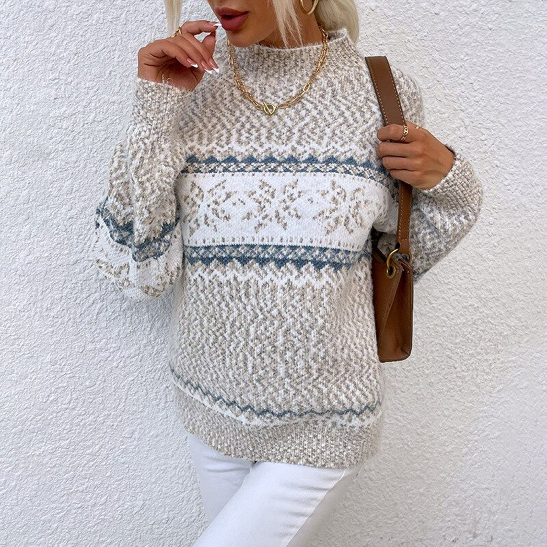 Donna - Accogliente maglione lavorato a maglia - Design a fiocco di neve