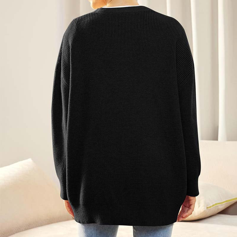 Donna - Cardigan casual lavorato a maglia - Stile autunnale