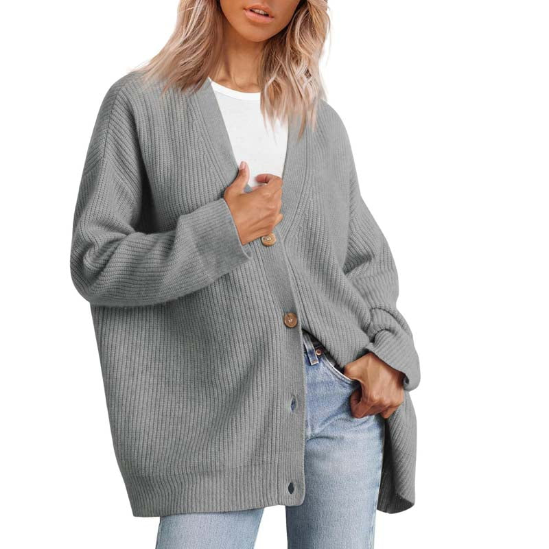 Donna - Cardigan casual lavorato a maglia - Stile autunnale