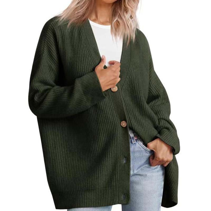 Donna - Cardigan casual lavorato a maglia - Stile autunnale