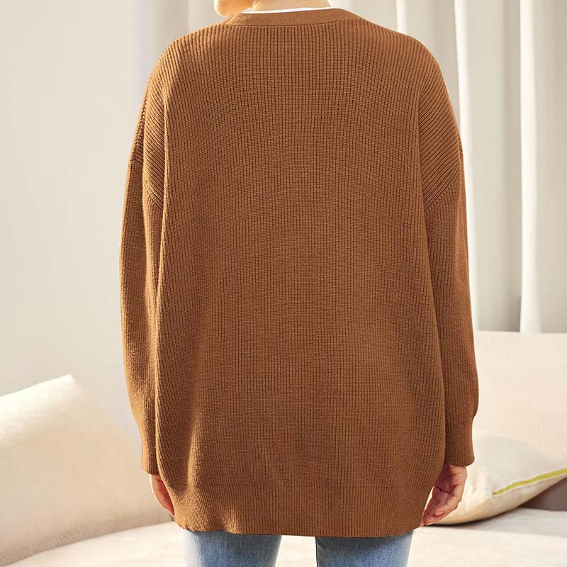 Donna - Cardigan casual lavorato a maglia - Stile autunnale