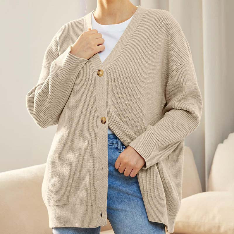 Donna - Cardigan casual lavorato a maglia - Stile autunnale