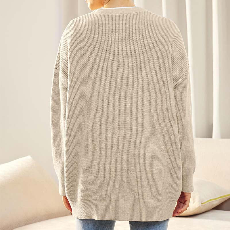 Donna - Cardigan casual lavorato a maglia - Stile autunnale