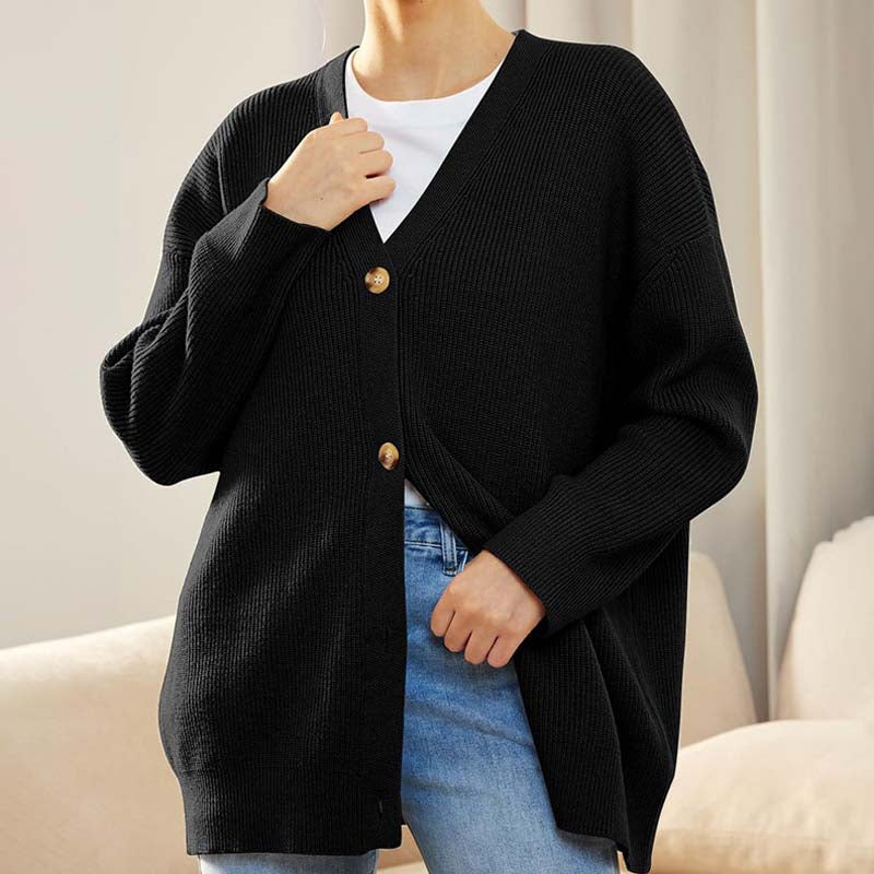 Donna - Cardigan casual lavorato a maglia - Stile autunnale
