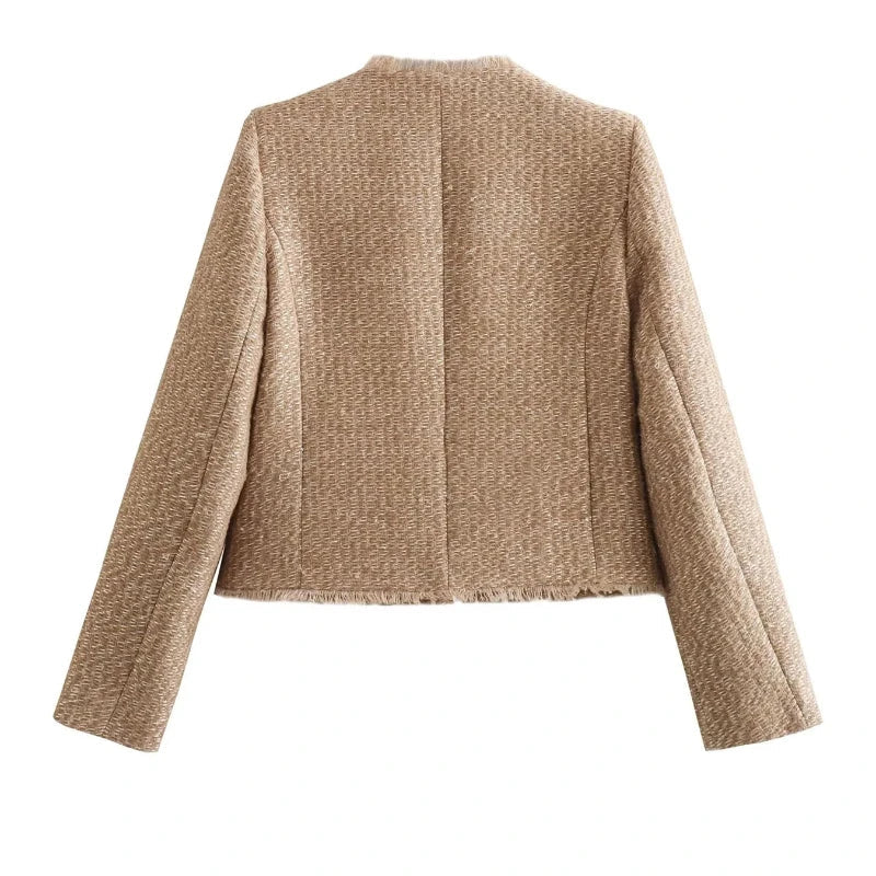 Donna - Giacca cropped in tweed - Cappotto corto elegante