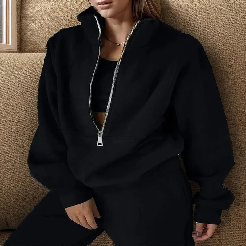 Donna - Impostata invernale casual - Felpa e pantaloni comodi