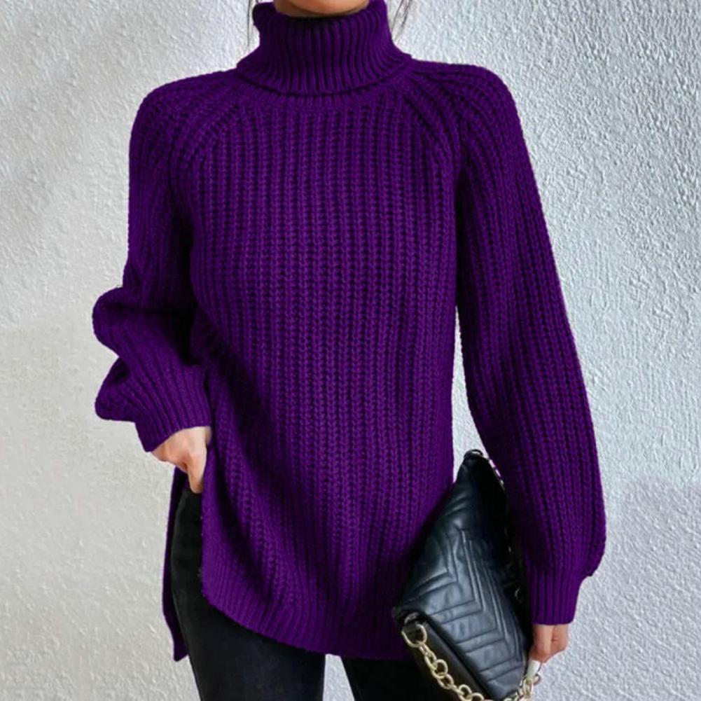 Donna - Accogliente maglione a collo alto - Stile invernale