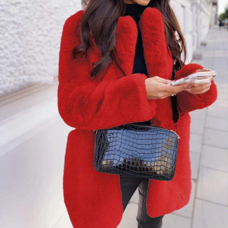 Donna - Cappotto morbido oversize con colletto a bavero