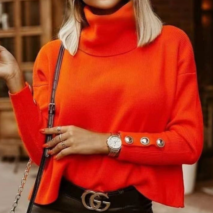 Donna - Maglione dolcevita dal taglio rilassato - Lana a maglia fine