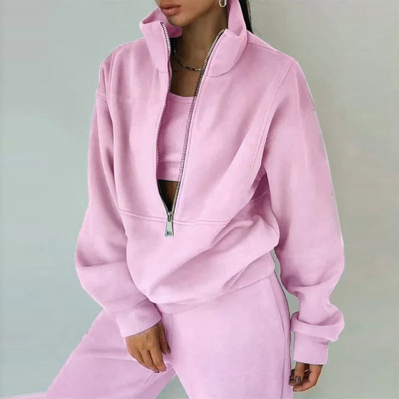 Donna - Impostata invernale casual - Felpa e pantaloni comodi