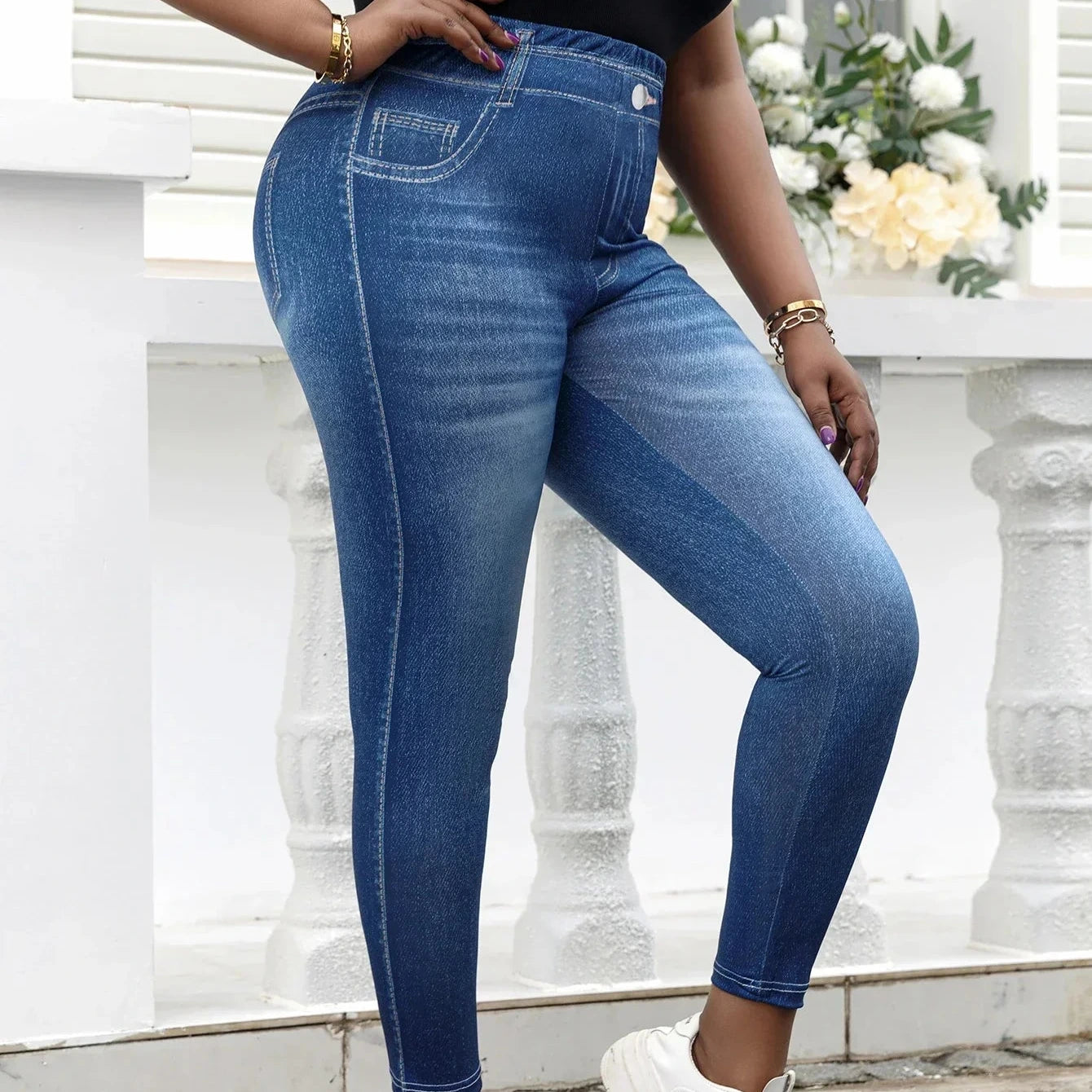 Donna - Jeggings taglie forti - Tessuto elasticizzato