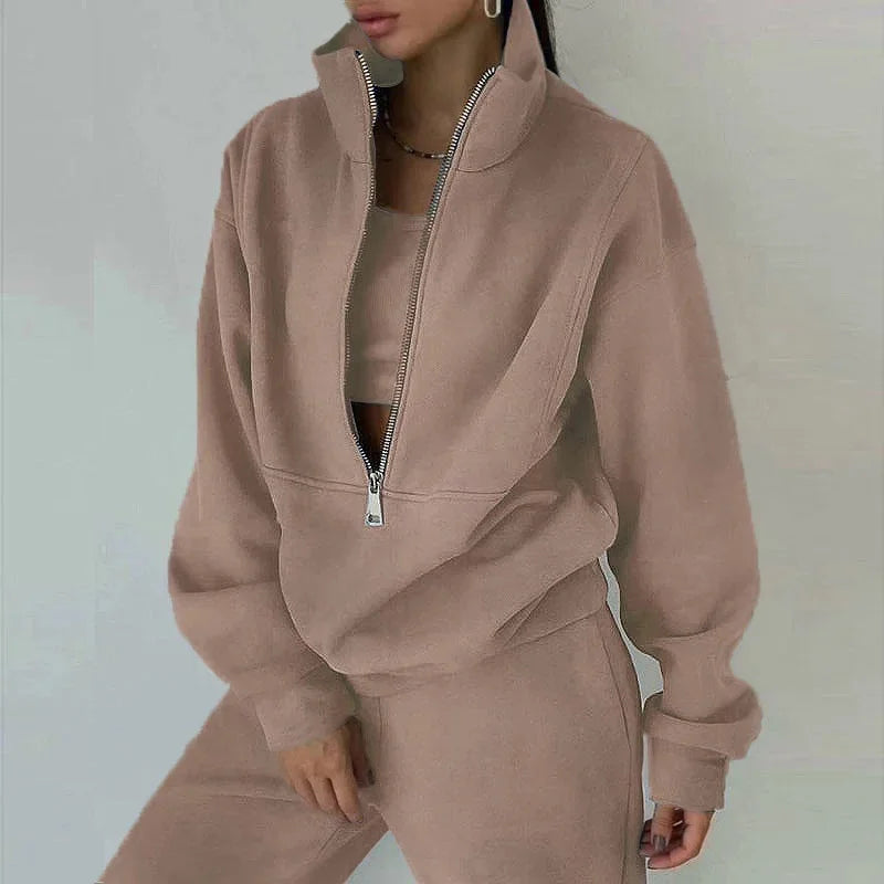 Donna - Impostata invernale casual - Felpa e pantaloni comodi