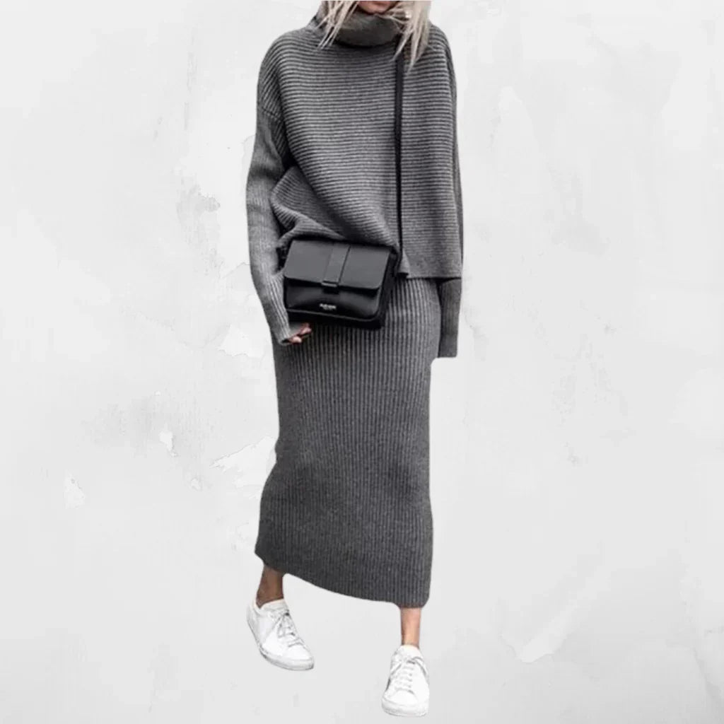 Donna - Set di maglie con collo alto - Stile a coste