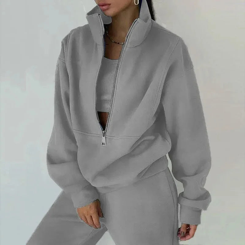 Donna - Impostata invernale casual - Felpa e pantaloni comodi